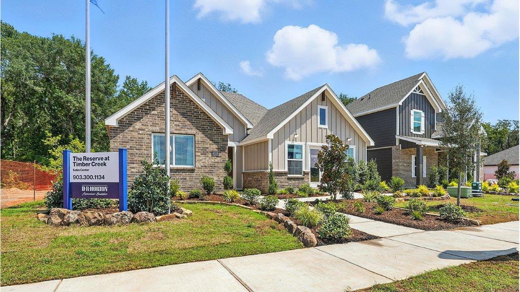 Representative exterior photo of a completed home built from the Huntsville by D.R. Horton in The Reserve at Timber Creek, Lindale, TX (Image 2).