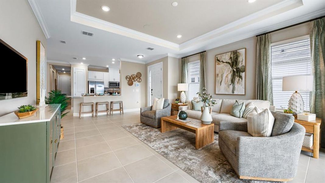 Furnished interior view inside a new home in Esplanade at Wiregrass Ranch, Wesley Chapel (Image 5).