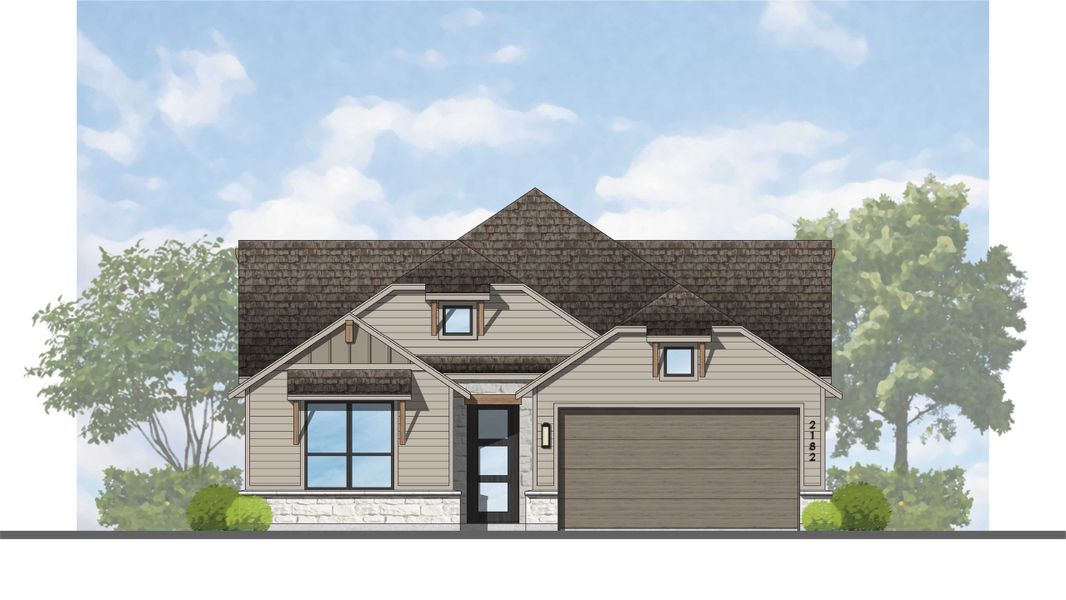 Representative rendering of the exterior for the Monet-SS Plan by Highland Homes (Image 4). Representative rendering of the exterior for the Monet-SS Plan by Highland Homes (Image 4).