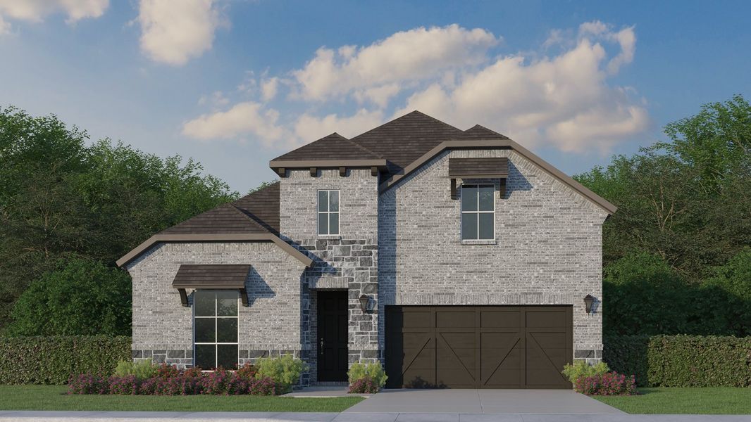 Plan 1533 Elevation B with Stone