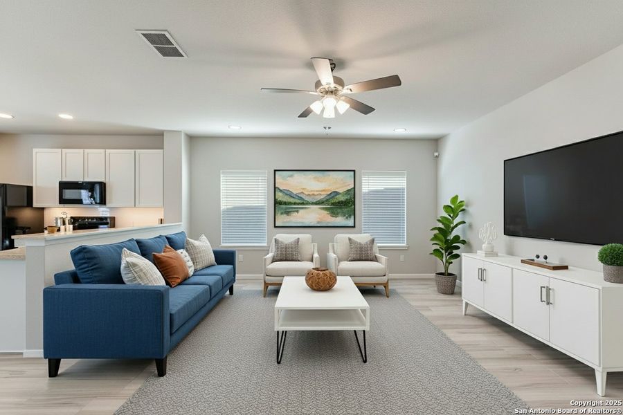 Furnished interior view inside a new home in Hickory Ridge, Elmendorf (Image 4). Furnished interior view inside a new home in Hickory Ridge, Elmendorf (Image 4).
