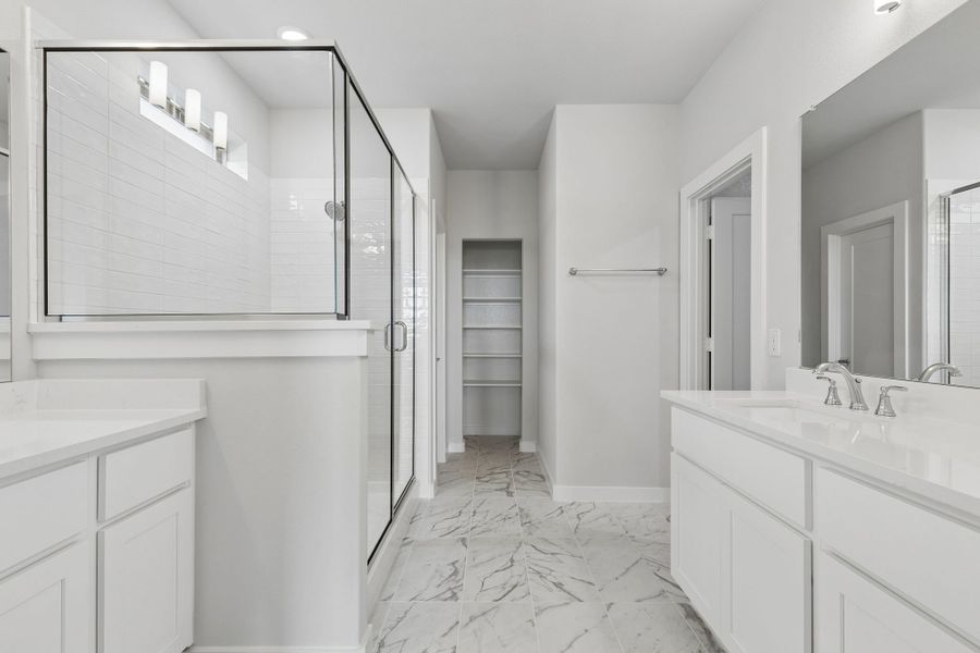 Primary Bathroom in the Winters home plan by Trophy Signature Homes – REPRESENTATIVE PHOTO