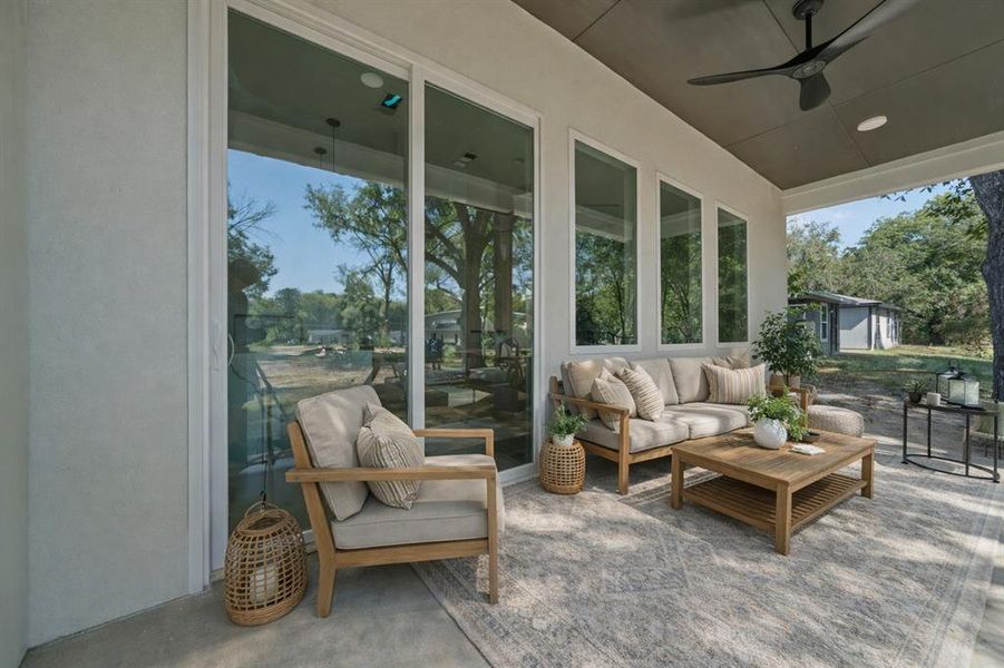 Exterior details and patio area of a home in , Dallas (Image 26).