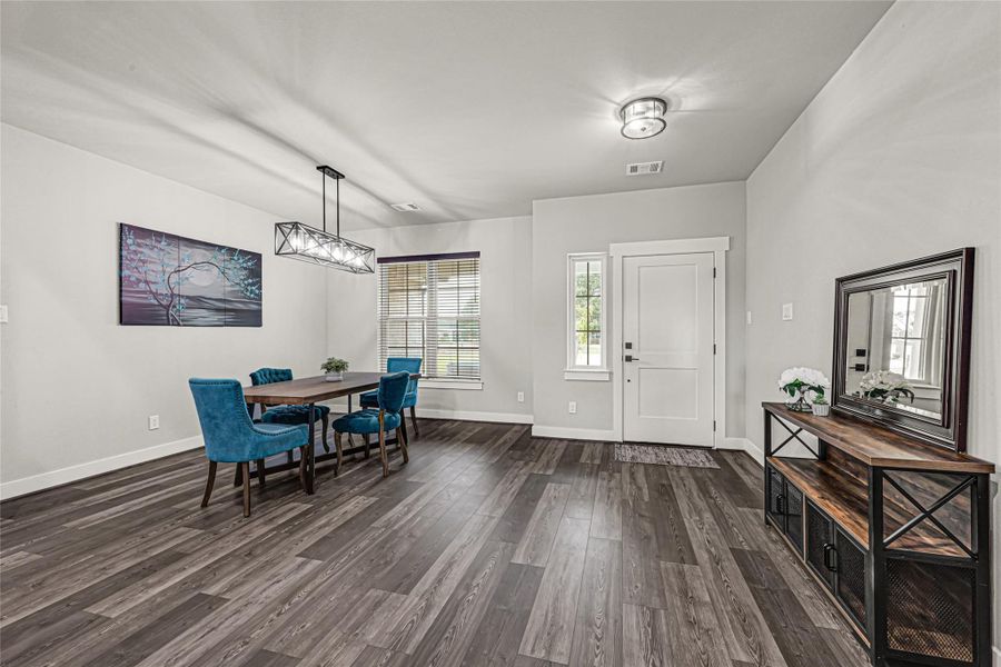 Entry way and dining room