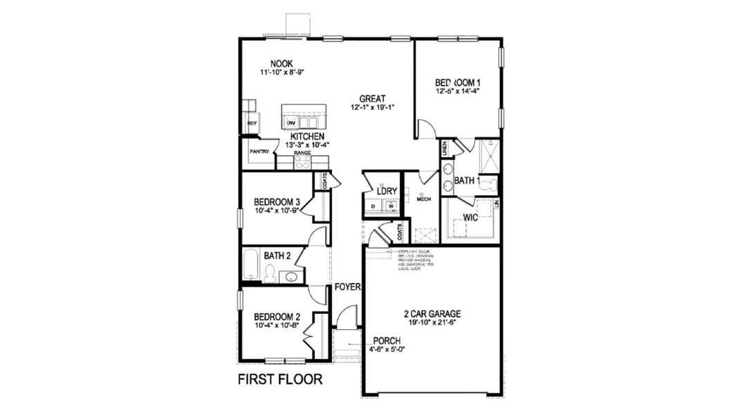 2D floor plan layout for the Harmony by D.R. Horton in Tailholt, Severance, CO (Image 3).