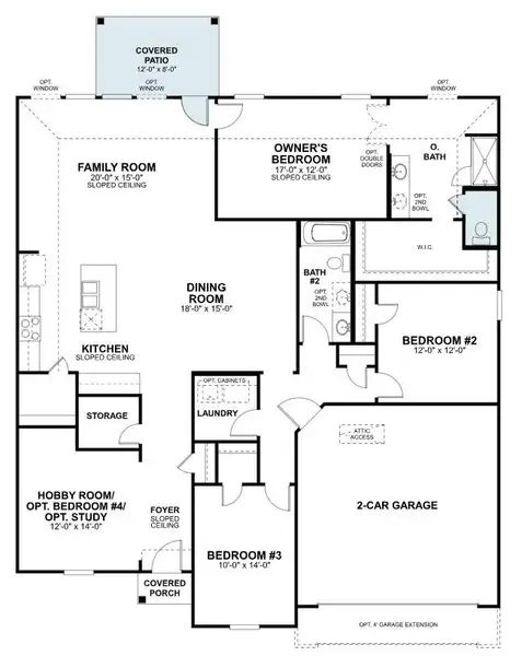 2D floor plan layout of this home in Willow Springs, Buda, TX (Image 3).