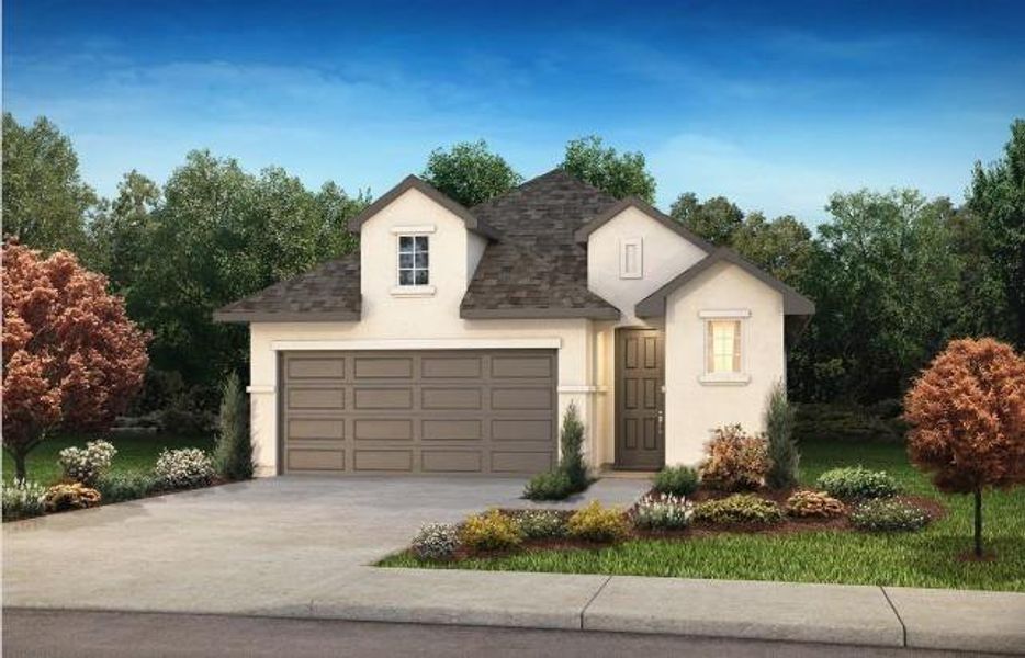 Front exterior of a new home in Sienna 40', Missouri City, TX, highlighting curb appeal (Image 17). Front exterior of a new home in Sienna 40', Missouri City, TX, highlighting curb appeal (Image 17).