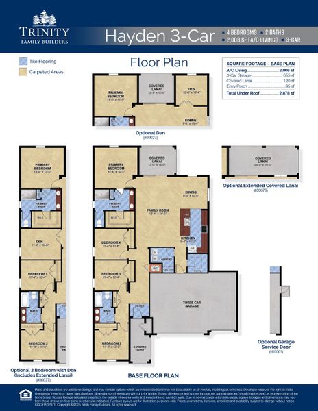 Hayden 3-car floor plan