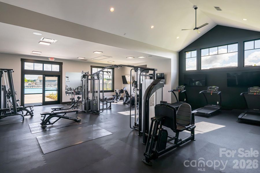 Fitness room in clubhouse Fitness room in clubhouse