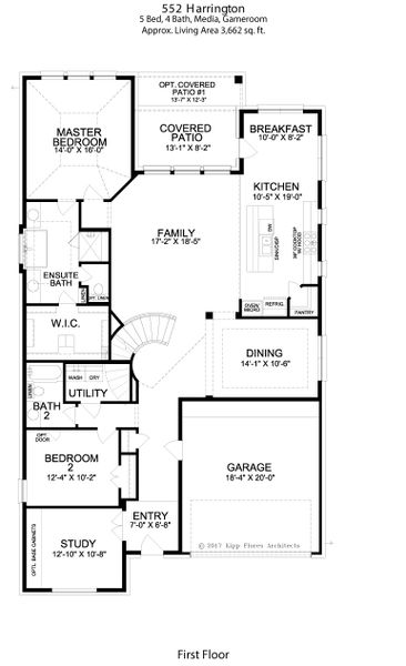 2D floor plan layout of this home in Impression 55s, Frisco, TX (Image 5).