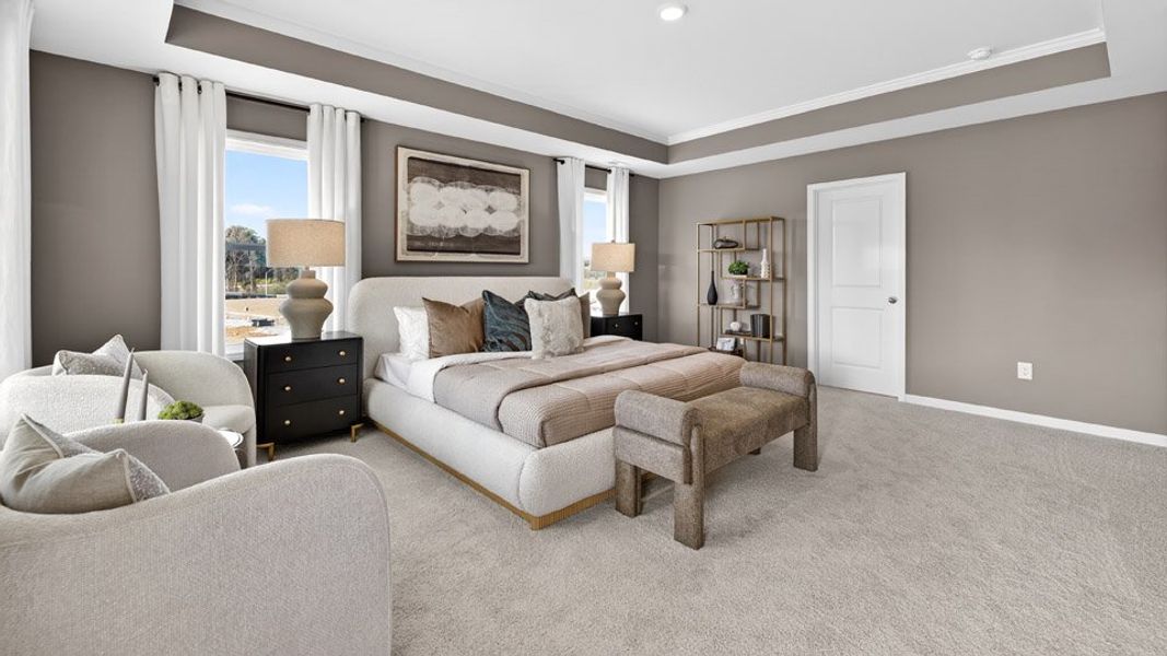 Representative furnished interior of a home built from the Calhoun by D.R. Horton in Madden West, Fuquay Varina (Image 16).