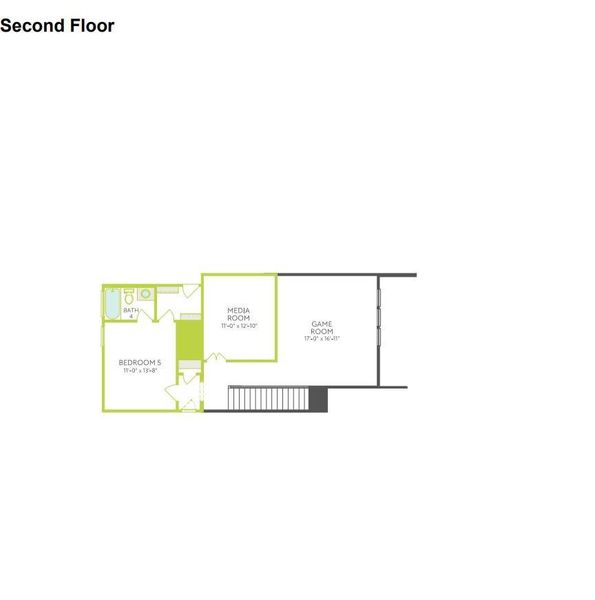 2D floor plan layout of this home in The Estates at James Lane, Fulshear, TX (Image 2).