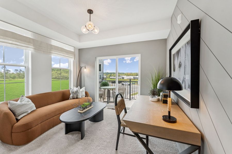 Furnished interior view inside a new home in Grove 98, Wake Forest (Image 12). Furnished interior view inside a new home in Grove 98, Wake Forest (Image 12).