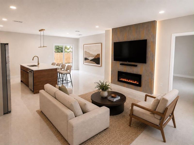 Furnished interior view inside a new home in , Palm Bay (Image 2). Furnished interior view inside a new home in , Palm Bay (Image 2).
