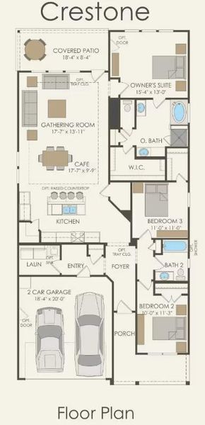 Pulte Homes, Crestone/B floor plan