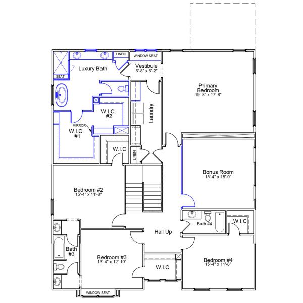 2D floor plan layout of this home in Gates at Windermere, Blythewood, SC (Image 4).