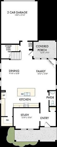 2D floor plan layout of this home in Elyson - Grove Row Collection, Katy, TX (Image 2). 2D floor plan layout of this home in Elyson - Grove Row Collection, Katy, TX (Image 2).