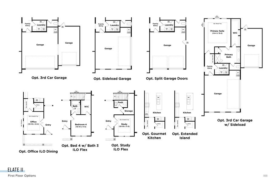 2D floor plan layout for the Elate II by DRB Homes in Northridge Park, Murfreesboro, TN (Image 4).