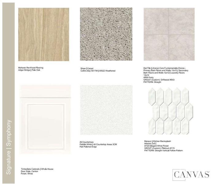 Design Selections. Home is under construction, selections subject to change.