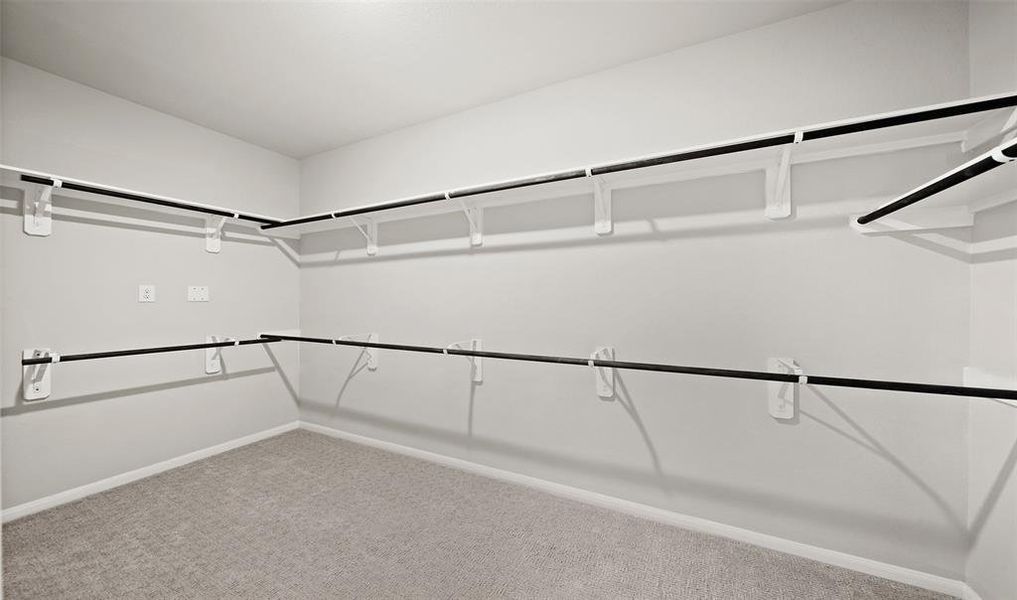 Huge walk-in closet in owner's suite (*Photo not of actual home and used for illustration purposes only.)