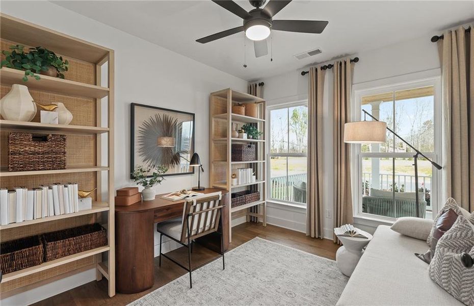 Furnished interior view inside a new home in Reunion, Flowery Branch (Image 4).