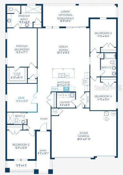 Floor Plan - Model home - actual features may vary.