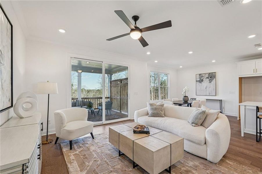 Furnished interior view inside a new home in Millcroft Townhomes, Buford (Image 10). Furnished interior view inside a new home in Millcroft Townhomes, Buford (Image 10).