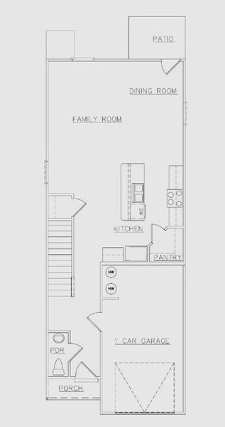 2D floor plan layout for the Jade I - Townhomes by Dream Finders Homes in The Grove At Mundy Mill, Gainesville, GA (Image 2).