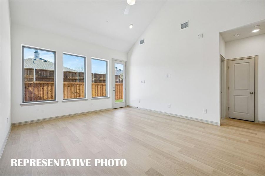 Your light filled family room is the perfect place to host friends and family!  REPRESENTATIVE PHOTO