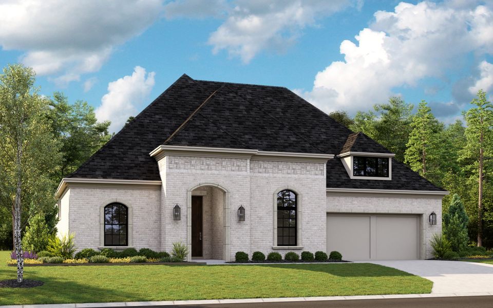 Representative exterior photo of a completed home built from the 5511 by Tradition Homes in Mustang Lakes, McKinney, TX (Image 18).