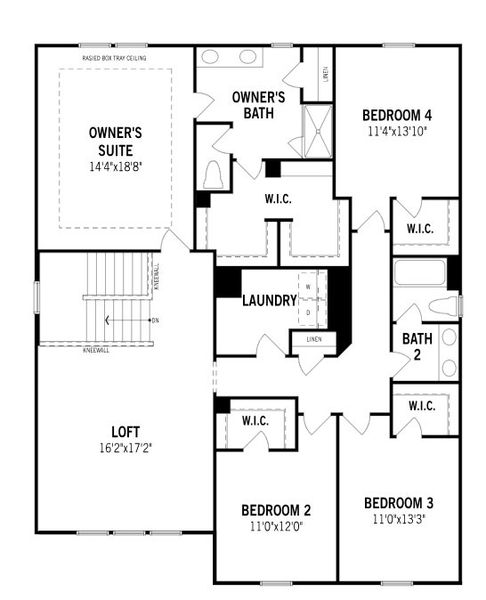 2D floor plan layout for the Voyageur by Mattamy Homes in Westfall, Gastonia, NC (Image 4).