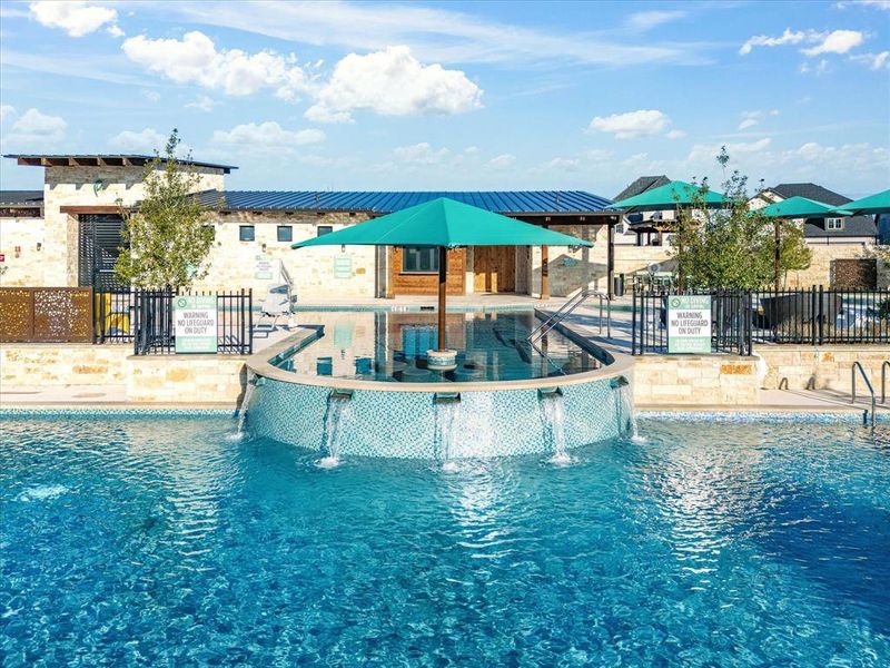 Community pool with a patio Community pool with a patio