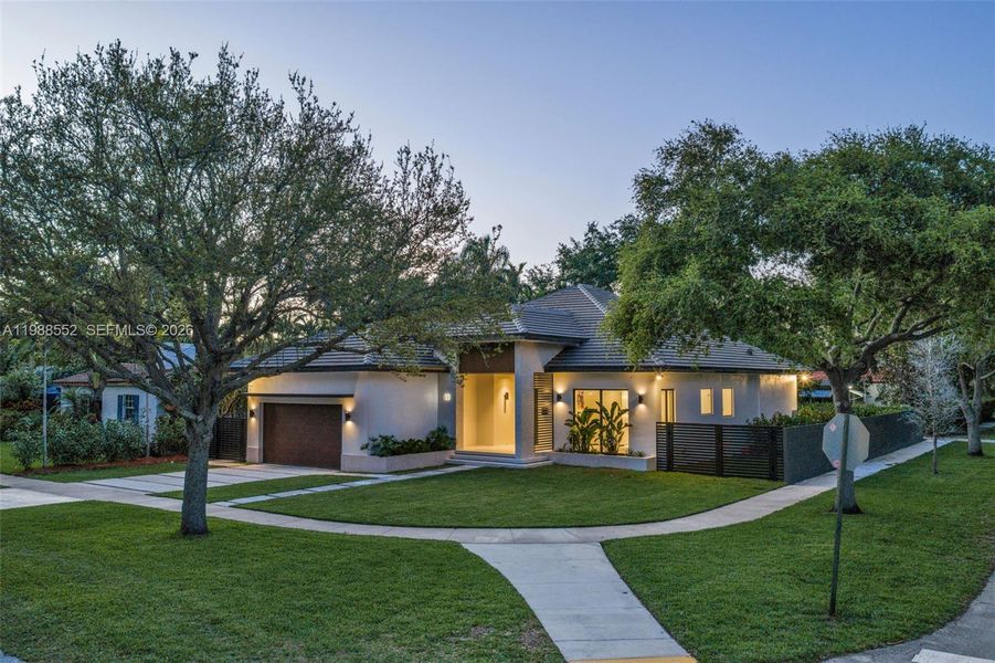 Front exterior of a new home in , Miami Shores, FL, highlighting curb appeal (Image 23).