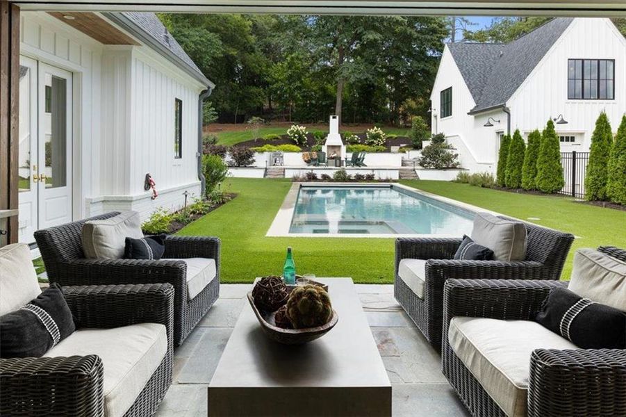 Exterior details and patio area of a home in , Roswell (Image 27).