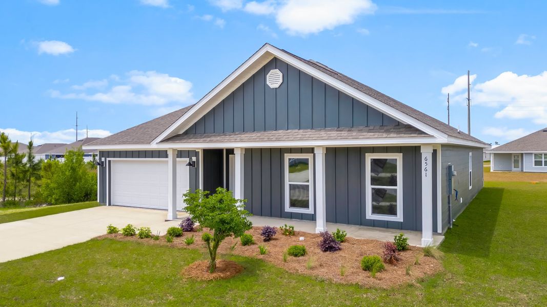 Representative exterior photo of a completed home built from the The Victoria by D.R. Horton in Liberty, Panama City, FL (Image 26).