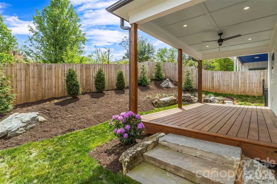 Exterior details and patio area of a home in , Asheville (Image 34).