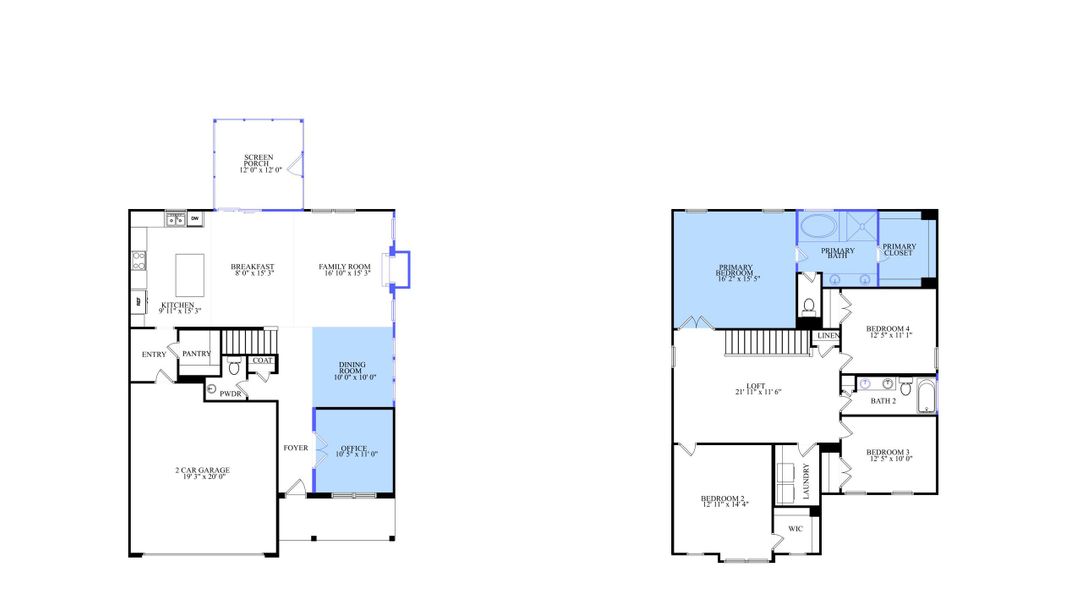 2D floor plan layout of this home in Oakley Pointe, Moncks Corner, SC (Image 5). 2D floor plan layout of this home in Oakley Pointe, Moncks Corner, SC (Image 5).