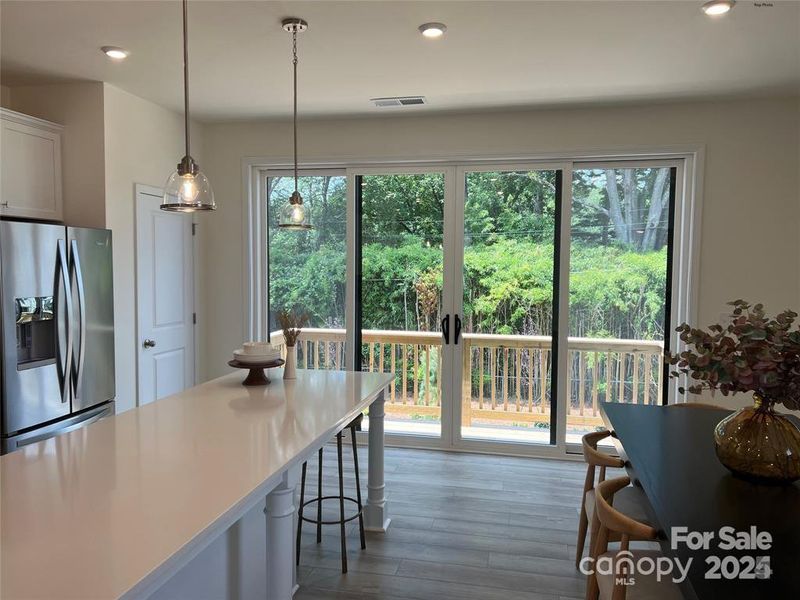 Large Sliding Door off the Kitchen