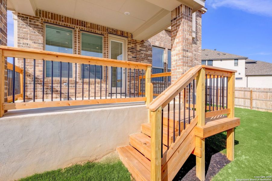 Exterior details and patio area of a home in Legacy at Lake Dunlap, New Braunfels (Image 23).