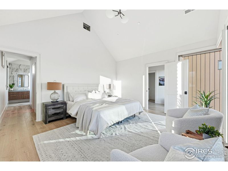 Primary Bedroom w/ Vaulted Ceiling