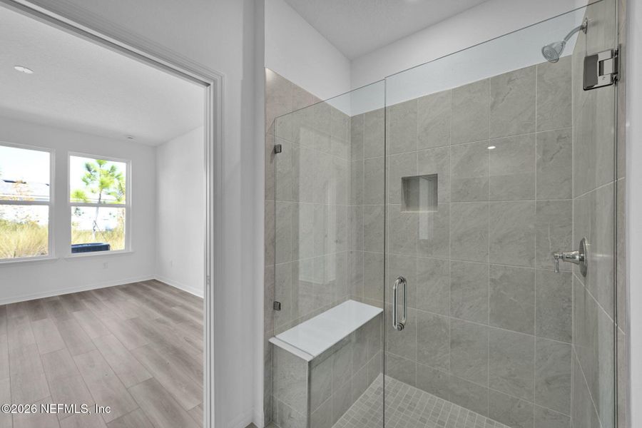 Furnished interior view inside a new home in Del Webb Wildlight, Yulee (Image 11).