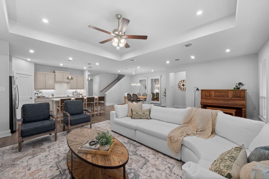 Representative furnished interior of a home built from the Florence by Omega Builders in Three Creeks, Belton (Image 6). Representative furnished interior of a home built from the Florence by Omega Builders in Three Creeks, Belton (Image 6).