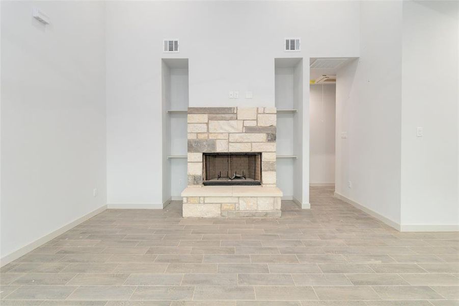 Built-ins around fireplace