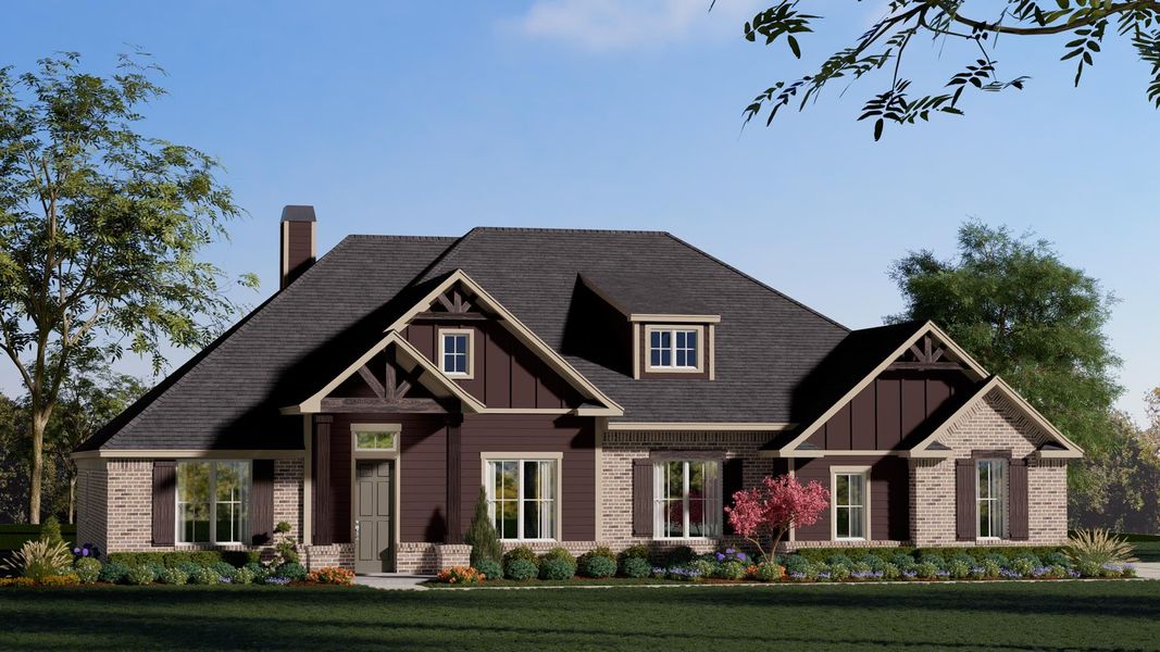 Representative exterior photo of a completed home built from the Concept 3141 by Risewell Homes in Paloma Ranch, New Fairview, TX (Image 8).