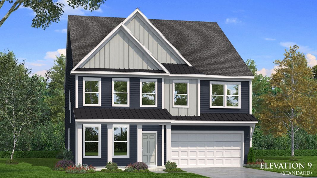 Representative exterior photo of a completed home built from the Brier Creek by DRB Homes in Weavers Pointe, Zebulon, NC (Image 36).