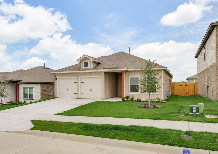 The Carson has an attached two-car garage.