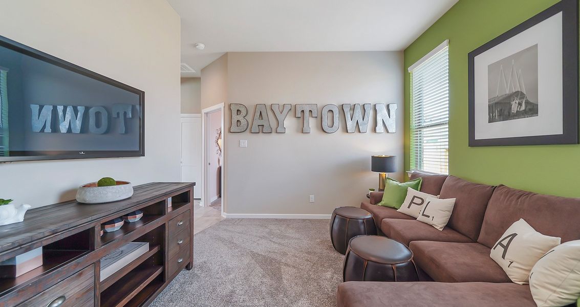 Furnished interior view inside a new home in The Trails, New Caney (Image 12). Furnished interior view inside a new home in The Trails, New Caney (Image 12).