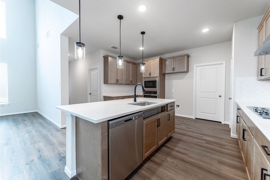 Furnished interior view inside a new home in The Woodlands at Medina Hills, Mico (Image 5).