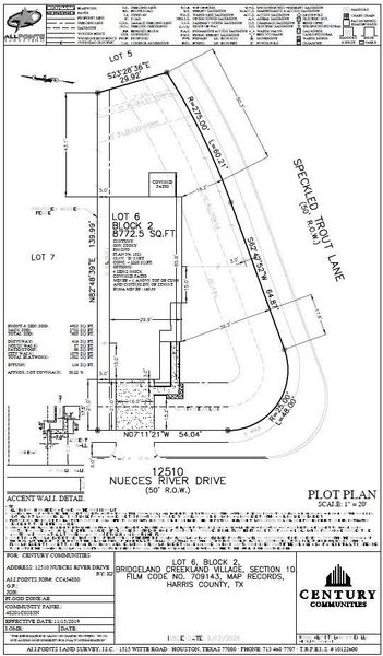 2D floor plan layout of this home in Creekland Village at Bridgeland, Cypress, TX (Image 5).
