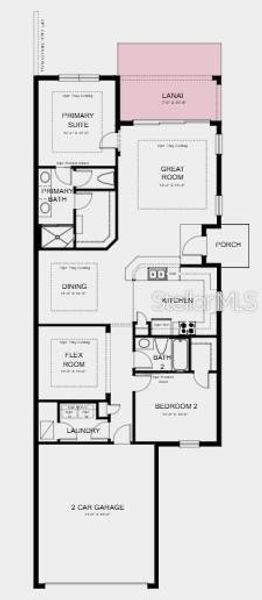 Additional Highlights Include: Extended covered lanai and single pocket door at secondary bedroom to bath.